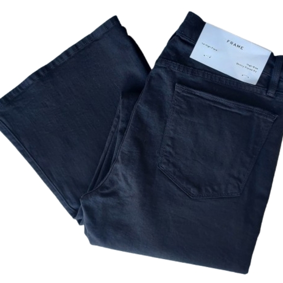 Frame Le High Flare Denim Black Jeans Size 32 NEW NWT Film Noir - Picture 7 of 15